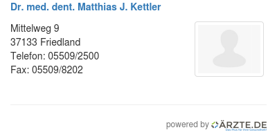 Dr med dent matthias j kettler