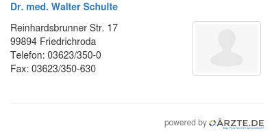 Dr med walter schulte