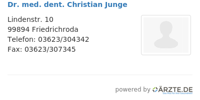 Dr med dent christian junge