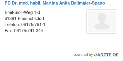 Pd dr med habil martina anita ballmaier spano
