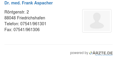 Dr med frank aspacher