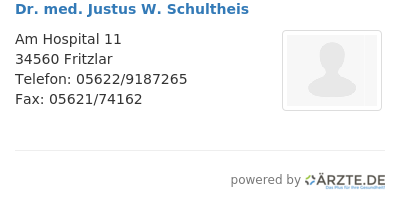 Dr med justus w schultheis