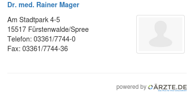 Dr med rainer mager
