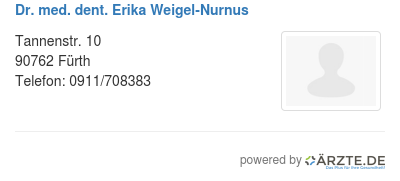 Dr med dent erika weigel nurnus
