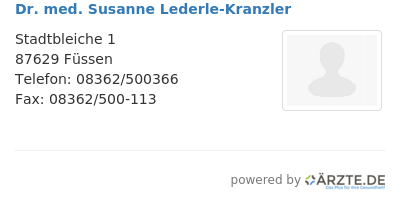 Dr med susanne lederle kranzler