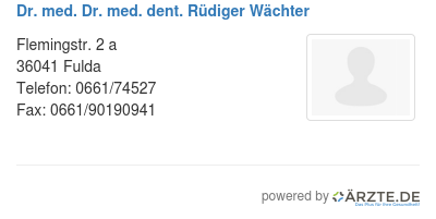 Dr med dr med dent ruediger waechter