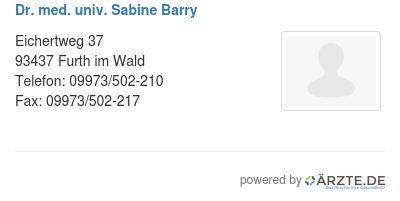 Dr med univ sabine barry