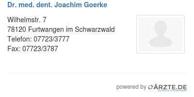 Dr med dent joachim goerke