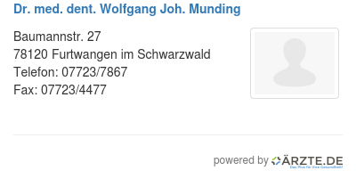 Dr med dent wolfgang joh munding
