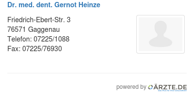 Dr med dent gernot heinze