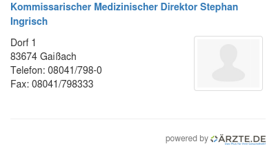 Kommissarischer medizinischer direktor stephan ingrisch