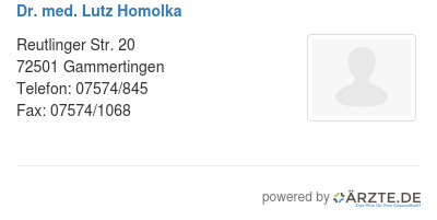 Dr med lutz homolka