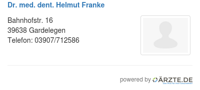 Dr med dent helmut franke
