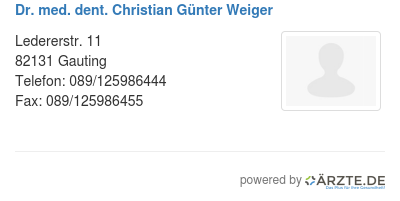 Dr med dent christian guenter weiger 494571