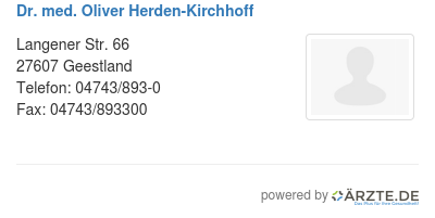 Dr med oliver herden kirchhoff