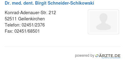 Dr med dent birgit schneider schikowski