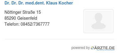 Dr dr dr med dent klaus kocher