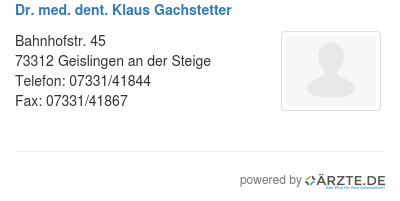 Dr med dent klaus gachstetter