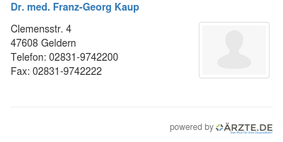 Dr med franz georg kaup