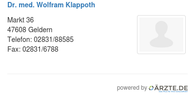 Dr med wolfram klappoth