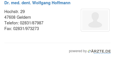 Dr med dent wolfgang hoffmann