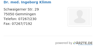Dr med ingeborg klimm
