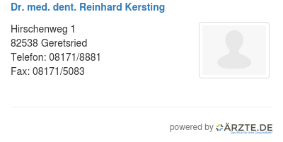 Dr med dent reinhard kersting
