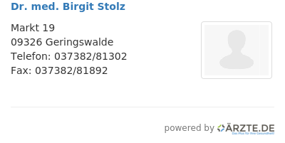 Dr med birgit stolz