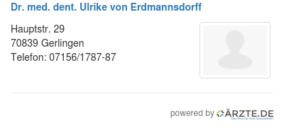 Dr med dent ulrike von erdmannsdorff
