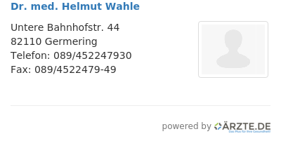 Dr med helmut wahle