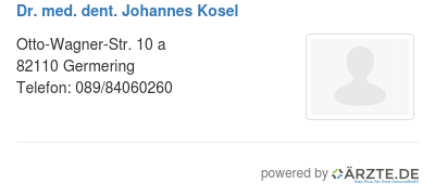 Dr med dent johannes kosel