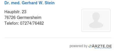 Dr med gerhard w stein