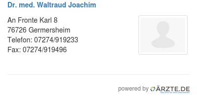 Dr med waltraud joachim