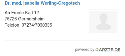 Dr med isabella werling gregotsch