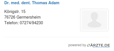 Dr med dent thomas adam