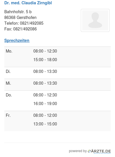Dr med claudia zirngibl
