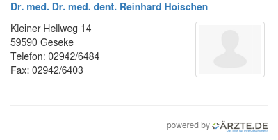 Dr med dr med dent reinhard hoischen