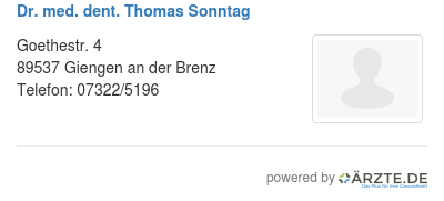 Dr med dent thomas sonntag