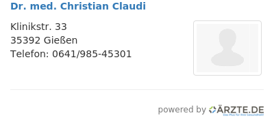 Dr med christian claudi