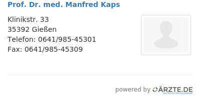 Prof dr med manfred kaps