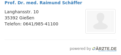 Prof dr med raimund schaeffer