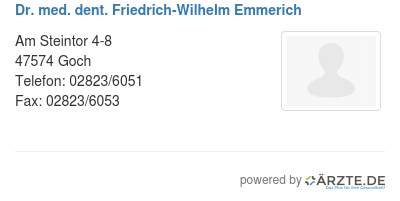 Dr med dent friedrich wilhelm emmerich