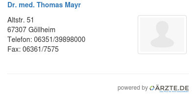 Dr med thomas mayr