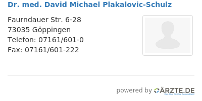 Dr med david michael plakalovic schulz