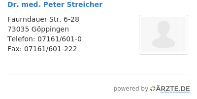 Dr med peter streicher