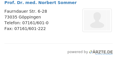 Prof dr med norbert sommer