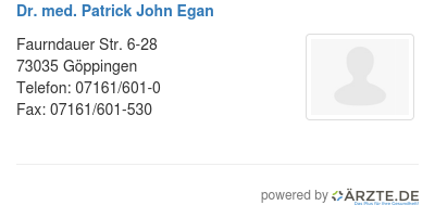 Dr med patrick john egan