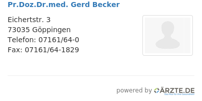 Pr doz dr med gerd becker