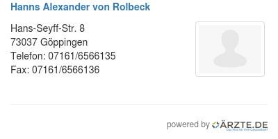 Hanns alexander von rolbeck