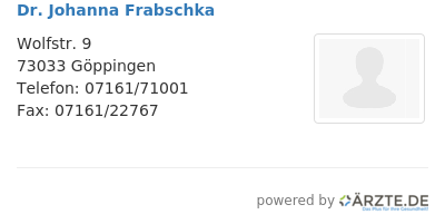 Dr johanna frabschka